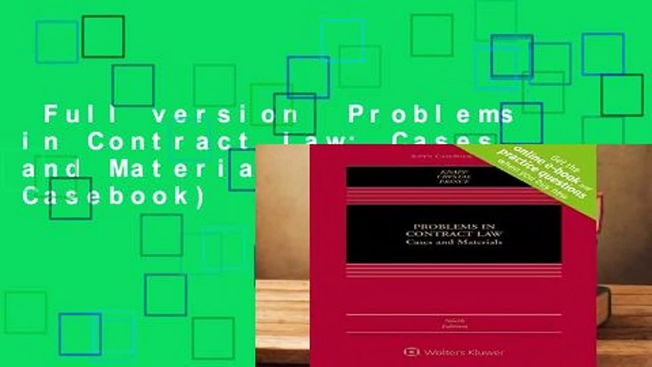 Full version  Problems in Contract Law: Cases and Materials (Aspen Casebook)  For Free