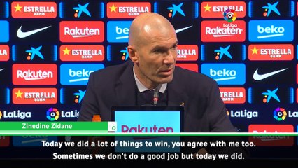 Zidane happy with Real's performance against Barcelona