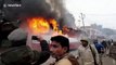 Protesters opposing India's Citizenship Act set bus alight