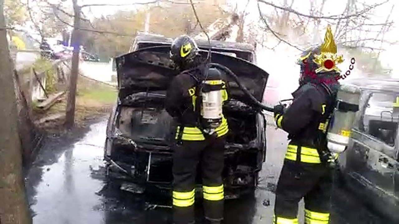 Poggio Toriana (RN) - Incendio di due mezzi coinvolti in un incidente(17.12.19)