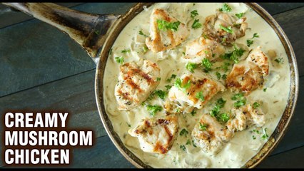 CREAMY MUSHROOM CHICKEN | How To Make Creamy Chicken Mushroom By Smita | Chicken Main Course