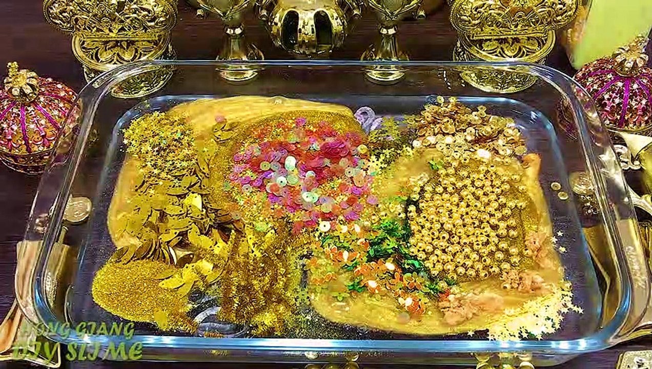 Series GOLD Slime! Mixing Random Things into CLEAR Slime! Satisfying Slime s #671