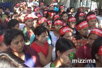 World Jin အထည်ချုပ်စက်ရုံ အလုပ်သမား ၂၀၀ ကျော် ရန်ကုန်တိုင်းဝန်ကြီးနှင့် တွေ့ခွင့်ပေးရန် တောင်းဆို