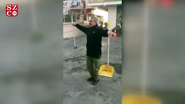 Doğa Koleji'nin satıldığı haberlerini duyan temizlik işçisi sevinçten dans etti