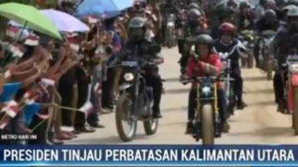 Jokowi Jajal Perbatasan Kalimantan Naik Motor