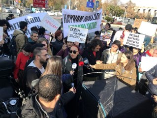 İBB önünde fayton eylemi