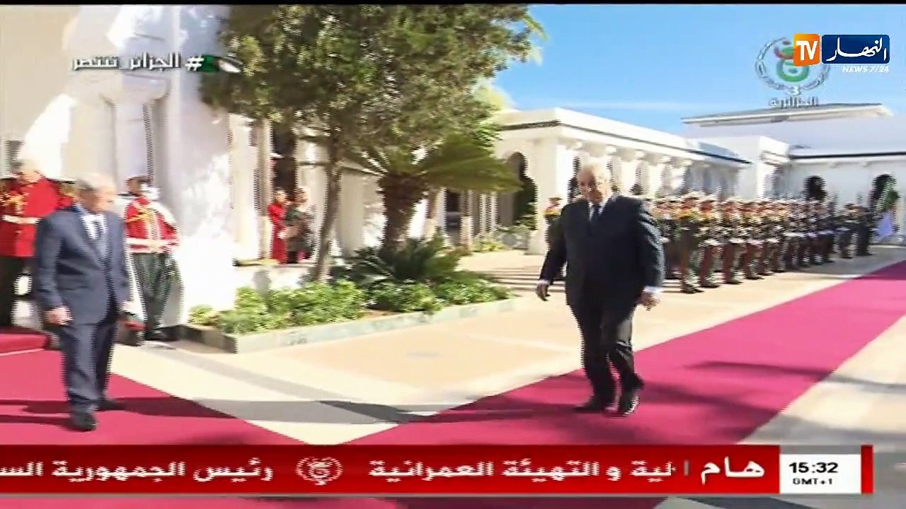 لحظة إلتحاق رئيس الجمهورية "عبد المجيد تبون" بمقر الرئاسة
