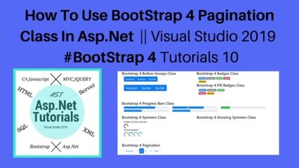 How to use bootstrap 4 pagination class in asp.net || visual studio 2019 #bootstrap 4 tutorials 10