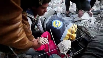 White Helmets pull little girl from air strike rubble in Syria