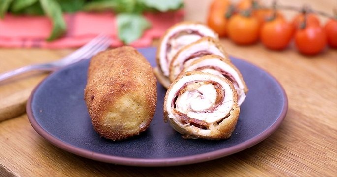 Croustillez pour le Cordon-bleu aux saveurs italiennes à la coppa et aux tomates séchées !