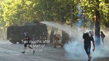 Two months on: Police and protesters continue to clash in Santiago