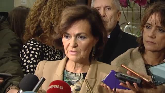 Carmen Calvo: Esta situación que tenemos que afrontar fue creada por el anterior Gobierno de España