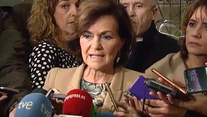 Carmen Calvo: “Esta situación que tenemos que afrontar fue creada por el anterior Gobierno de España”