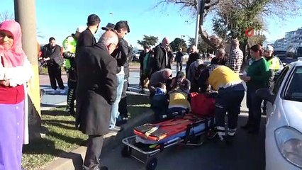 Otomobil, bisikletli gence çarptı