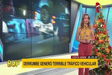 Download Video: Derrumbe en la Costa Verde generó gran congestión vehicular