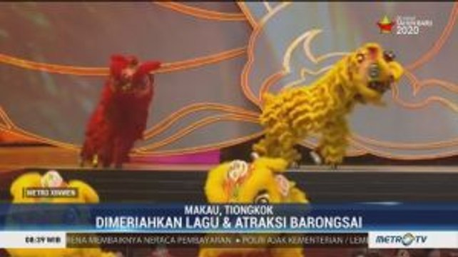 Atraksi Barongsai Meriahkan Peringatan 20 Tahun Makau Kembali ke Tiongkok