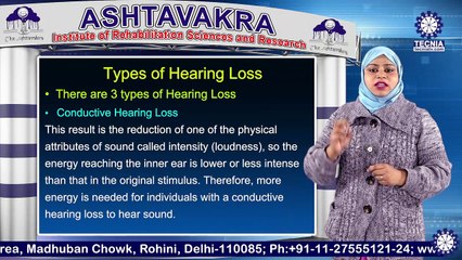 D.ED  (HI) || Ms.  Sumbul A Khan || Types of Hearing Loss || AIRSR || TIAS || TECNIA TV