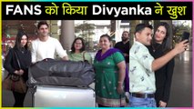 Divyanka Tripathi & Vivek Dahiya SWEET GESTURE For Fans At Mumbai Airport