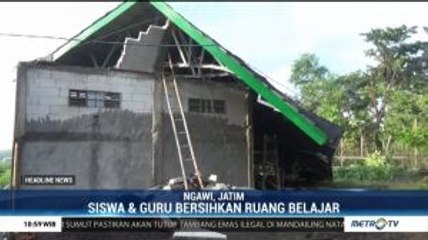 Sekolah di Ngawi Hancur Diterjang Puting Beliung