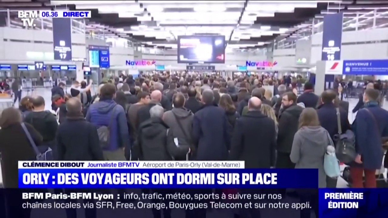 De nombreux passagers ont dormi à l'aéroport d'Orly (ou à proximité) pour être sûr de monter à bord de leur avion