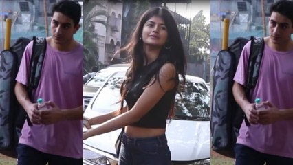Spotted Ibrahim Ali Khan playing cricket at Juhu And Anjini Dhawan at Kromakay Salon