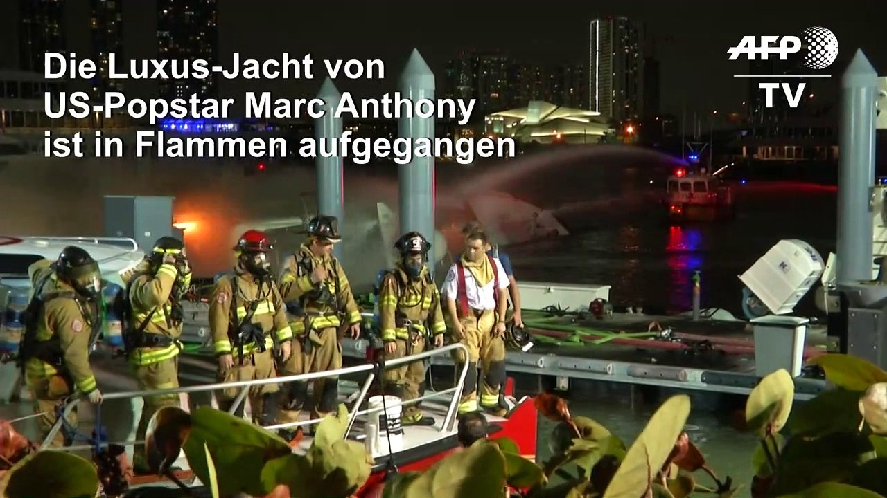 Luxus-jacht von popsänger marc anthony abgebrannt