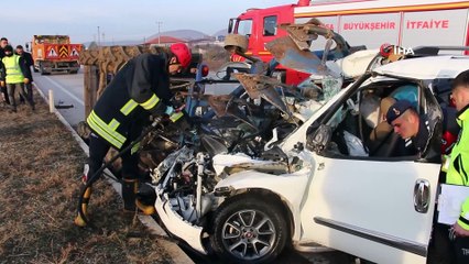 Kazaya karışan otomobilin ibresi 150’de takılı kaldı