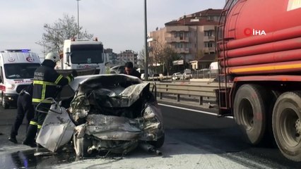 Alev alan araçta bulunan yaralılardan biri hayatını kaybetti