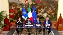 Conte da Palazzo Chigi, intervento alla firma del contratto tra Banca (20.12.19)