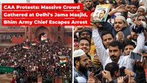 CAA Protests: Massive Crowd Gathered at Delhi's Jama Masjid, Bhim Army Chief Escapes Arrest
