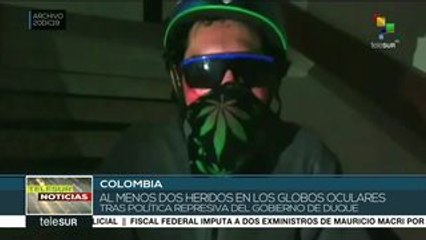 Colombia: reportan a dos manifestantes heridos en globos oculares