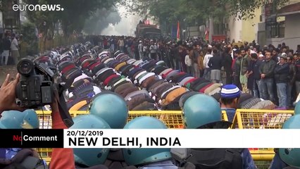 Student protest outside university in New Delhi