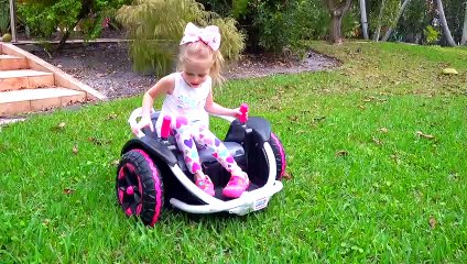 Nastya and dad have fun together