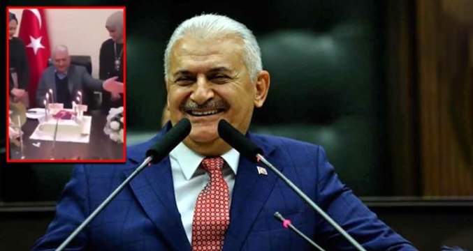 Binali Yıldırım'ın pasta mumlarını elleriyle söndürmesi sosyal medyada gündem oldu