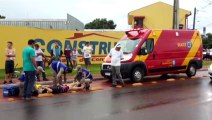 Colisão de trânsito deixa duas pessoas feridas no Bairro Alto Alegre