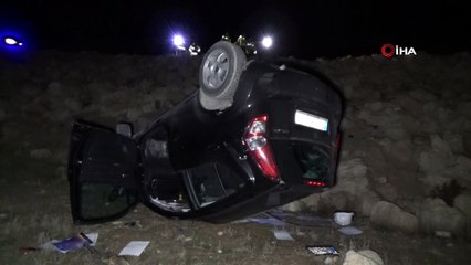 Şarampole yuvarlanan otomobil kullanılmaz hale geldi: 1 yaralı