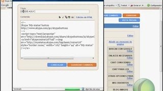 colocacion de botones  de skype en un blog