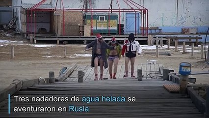 Un árbol de Año Nuevo bajo agua helada