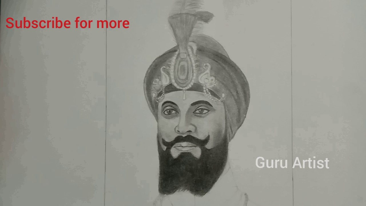Drawing Shri Guru Gobind Singh Ji || Pencil Shading