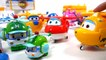 Playing with Super Wings mini transforming Astro  Scoop  Zoey  Kim  Robocar Poli-
