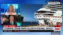 Regardez la collision spectaculaire entre deux énormes paquebots qui a fait 6 blessés au large de l’île de Cozumel au Mexique