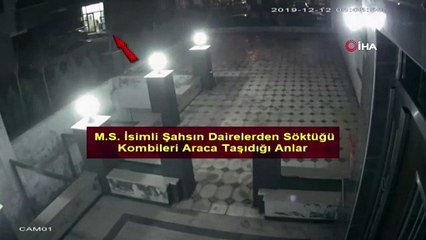 Kombi hırsızı önce güvenlik kamerasına sonra polise yakalandı