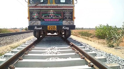 Truck Running On The Railway Track , Must Watchable Video