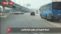 الحركة المرورية أعلى كوبرى غمرة والتحرير