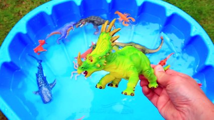 Learn Colors with Dinosaurs and Sea Animals Toys for Kids Jurassic World Dinosaur Educational Video