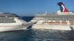 Colisionan dos cruceros en el puerto mexicano de Cozumel