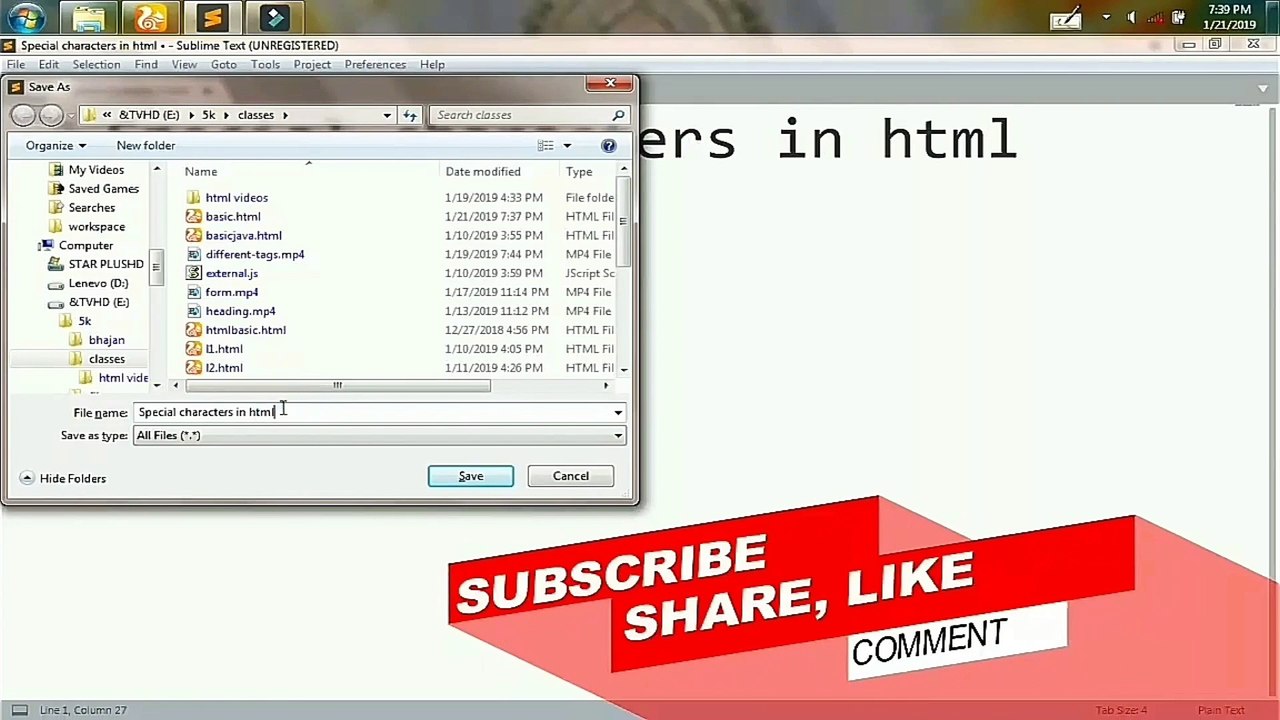 Html In Hindi Tutorial-6- Superscripts, Subscripts, Copyright, Nbsp in Html
