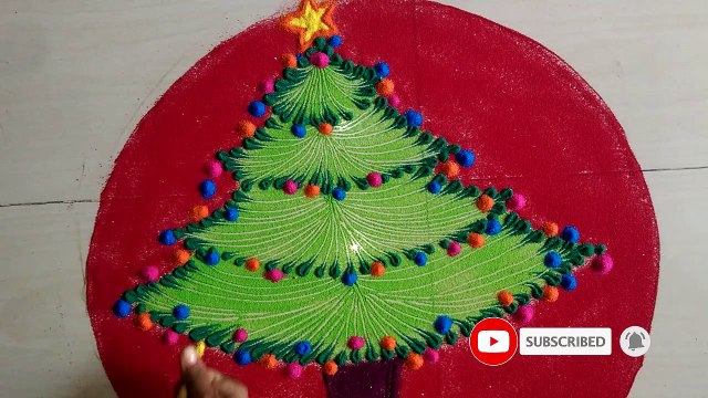 Christmas Tree | Merry Christmas Special Rangoli Design: Christmas Da Special Rangoli