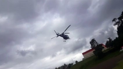 Criança é levada de aeronave para o HU após grave acidente na BR-277 em Céu Azul