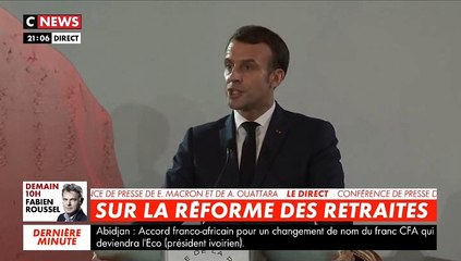 Grève: "Il est bon de savoir faire trêve pour respecter la vie des familles", affirme Emmanuel Macron depuis Abidjan